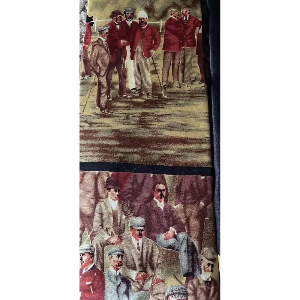 Cromley & Finch Neckwear Tie Golf Portrait Knicker Pattern London 100% Silk JBHS